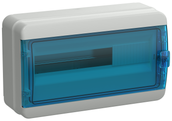 TEKFOR Корпус пластиковый КМПн-18 IP65 синяя прозрачная дверь IEK