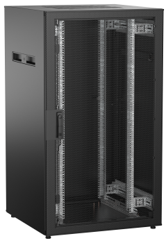 ITK UNITBOX N Шкаф сетевой 19" напольный 28U 800х800мм перфорированная передняя дверь задняя металлическая черный