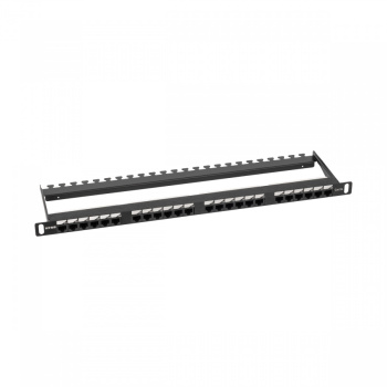 Патч-панель NTSS PREMIUM 0.5U 24 порта RJ45 UTP cat.5е, Dual IDC с задним кабельным органайзером