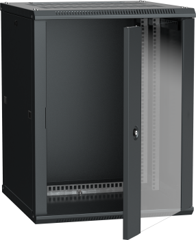 ITK Шкаф LINEA W 18U 600х600мм дверь стекло черный RAL9005