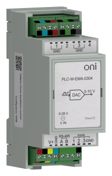 ПЛК W. Расширение входов/выходов по Modbus RTU 4 AO или ШИМ ONI