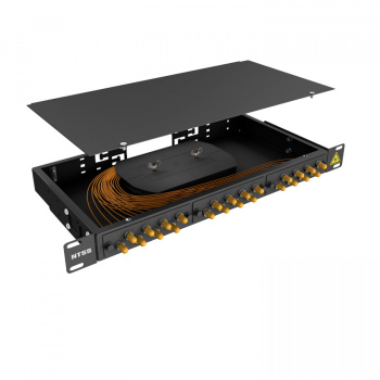 Кросс 19" NTSS PREMIUM, предсобранный 1U, 12 портов ST/UPC, 62.5/125 мкм, черный