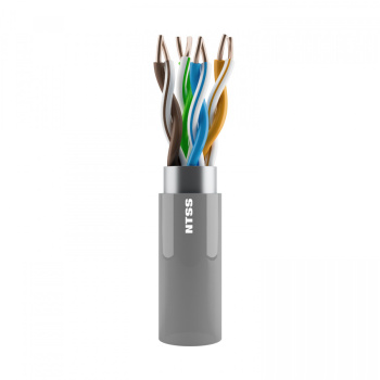 Кабель витая пара NTSS PREMIUM F/UTP 6кат 4 пары одножильный 23AWG LSZH внутренний нг(А)-HF 305м серый