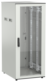 ITK UNITBOX N Шкаф сетевой 19" напольный 28U 600х800мм стеклянная передняя дверь задняя металлическая серый