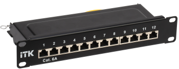 ITK 1U патч-панель кат.6A STP 12 портов 10" (Dual IDC)