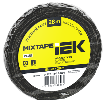 MIXTAPE PLUS Изолента Х/Б 15мм 28м IEK