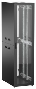 ITK UNITBOX N Шкаф сетевой 19" напольный 47U 600х1000мм стеклянная передняя дверь задняя перфорированная черный