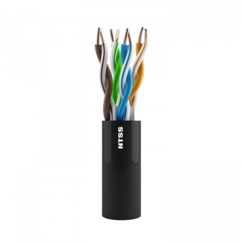 Кабель витая пара NTSS PREMIUM U/UTP 6кат 4 пары одножильный 23AWG внешний PE 305м черный