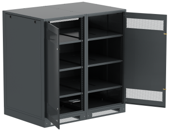 ITK LINEA B Шкаф аккумуляторный (пустой) 1450х1400х950мм двустворчатая металлическая дверь черный