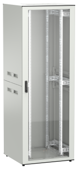 ITK UNITBOX N Шкаф сетевой 19" напольный 47U 800х800мм стеклянная передняя дверь задняя металлическая серый
