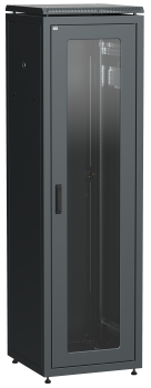 ITK LINEA N Шкаф сетевой 19" 47U 600х800мм стеклянная передняя дверь задняя металлическая черный