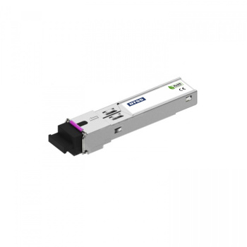 Одноволоконный модуль NTSS SFP, WDM, 1,25 Гбит/с, разъём SC, рабочая длина волны (передача/прием) 1490/1550 нм, SM, дальность до 80 км, ОБ 24дБ, DDM
