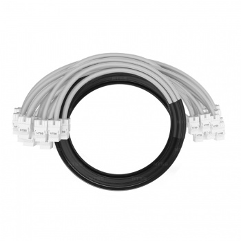 Кабельная сборка NTSS PREMIUM 24pc, UTP CAT6, оконцована разъемами KEYSTONE RJ45 UTP CAT6, заделка в чулке, вывод 0.6м, длина 15м, LSZH, серый