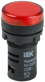 Лампа AD22DS(LED)матрица d22мм красный 230В AC/DC IEK