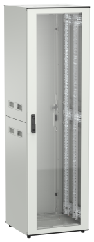 ITK UNITBOX N Шкаф сетевой 19" напольный 42U 600х600мм стеклянная передняя дверь задняя металлическая серый