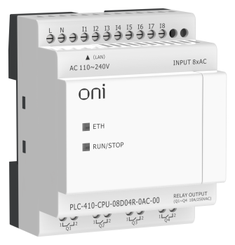ПЛК 410 Модуль ЦПУ 8 DI 4 RO 220В AC с Ethernet портом без экрана ONI