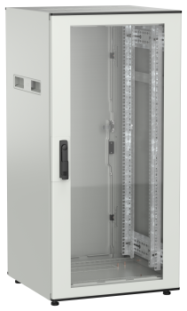 ITK UNITBOX N Шкаф сетевой 19" напольный 24U 600х600мм стеклянная передняя дверь задняя металлическая серый