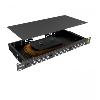 Кросс 19" NTSS PREMIUM, предсобранный 1U, 4 порта FC/UPC, 62.5/125 мкм, черный