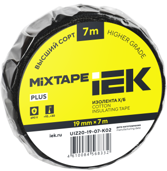 MIXTAPE PLUS Изолента Х/Б 19мм 7м IEK