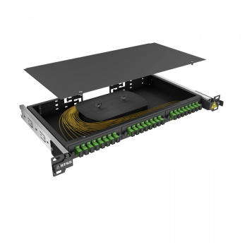 Кросс 19" NTSS PREMIUM выдвижной, предсобранный 1U, 16 портов SC/APC, 9/125 мкм, черный