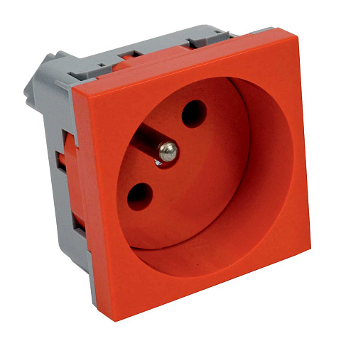 Розетка силовая QP 45x45 C (BB) c з/к QUADRO красная