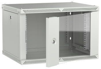 ITK LINEA W Шкаф настенный 6U 600х450мм дверь стекло серый 2.0