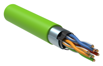 ITK Витая пара F/UTP кат.5E 4x2х24AWG solid LSLTx нг(А)-LSLTx зеленый (305м)