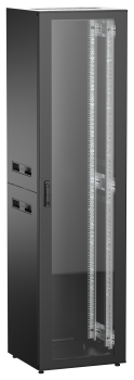 ITK UNITBOX N Шкаф сетевой 19" напольный 47U 600х600мм стеклянная передняя дверь черный