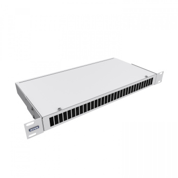 Кросс NTSS оптический 19'' укомплектованный 1U, 16 портов SC/UPC duplex, 9/125 мкм (сплошная панель, сплайс-кассета, пигтейлы, КДЗС, адаптеры) серый R