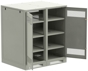 ITK LINEA B Шкаф аккумуляторный (пустой) 1350х1200х950мм двустворчатая металлическая дверь серый