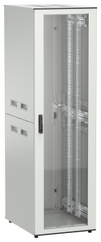 ITK UNITBOX N Шкаф сетевой 19" напольный 42U 600х800мм стеклянная передняя дверь задняя металлическая серый