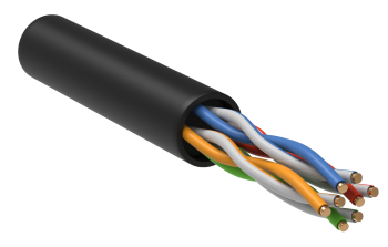ITK Витая пара U/UTP кат. 5E 4х2х24AWG solid LDPE черный (305м) РФ