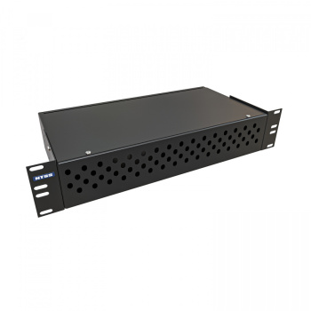 Кросс NTSS оптический 19'' укомплектованный 2U, 64 порта FC/UPC, 50/125 мкм ОМ3 (сплошная панель, сплайс-кассета 2шт, пигтейлы, КДЗС, адаптеры) черный