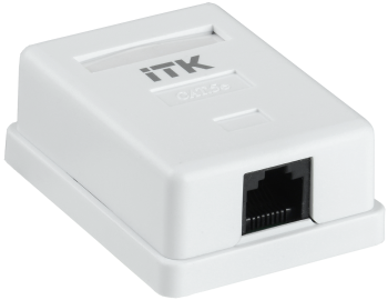 ITK Настенная информационная розетка RJ45 8P8C кат.5E UTP 1-порт белая
