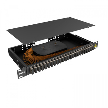 Кросс 19" NTSS PREMIUM, предсобранный 1U, 8 портов SC/UPC duplex, 62.5/125 мкм, черный