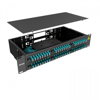 Кросс 19" NTSS PREMIUM, предсобранный 2U, 48 портов LC/UPC duplex, 50/125 мкм OM3, черный