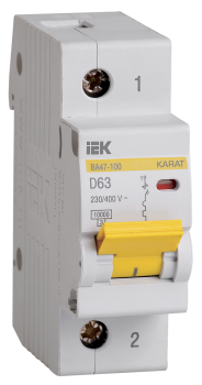 KARAT Автоматический выключатель ВА47-100 1P D 63А 10кА IEK