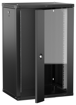 ITK LINEA W Шкаф настенный 18U 600х450мм дверь стекло черный 2.0