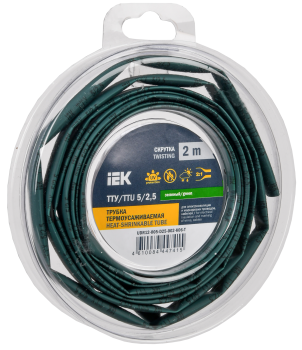 Трубка термоусадочная ТТУ нг-LS 5/2,5 зеленая (2м/упак) IEK