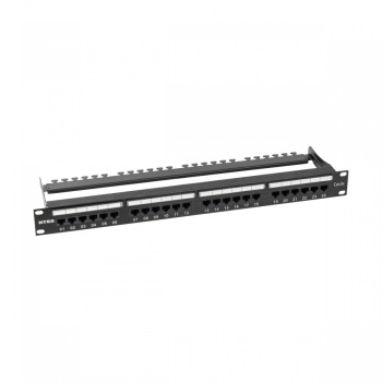 Патч-панель NTSS PREMIUM 1U 24 порта RJ45 UTP cat.5е, AL, Dual IDC с органайзером