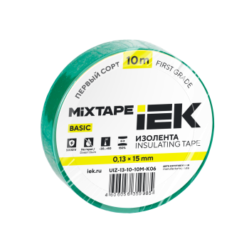 MIXTAPE BASIC Изолента 0,13х15мм зеленая 10м IEK