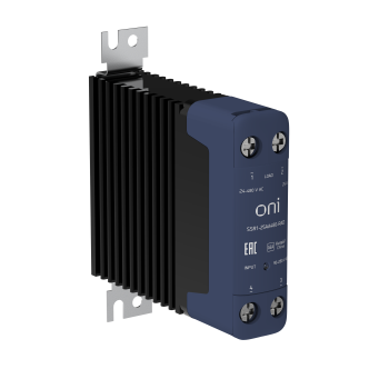 Реле твердотельное SSR1 25А 90-280В AC 24-480В AC с радиатором ONI