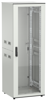 ITK UNITBOX N Шкаф сетевой 19" напольный 33U 600х600мм стеклянная передняя дверь задняя металлическая серый
