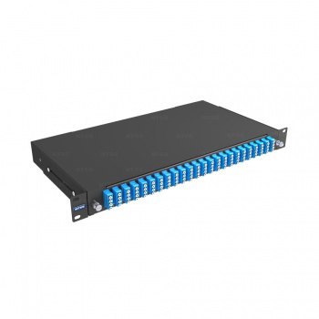 Кросс 19" NTSS PREMIUM выдвижной, предсобранный 1U, 24 порта LC/UPC quadro, 9/125 мкм, черный (сплошная панель, сплайс-кассета 3шт, пигтейлы, КДЗС, ад