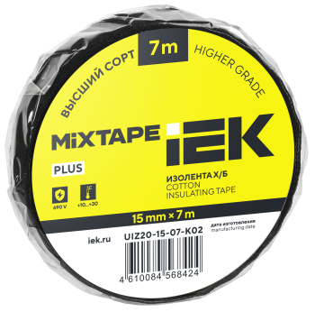 MIXTAPE PLUS Изолента Х/Б 15мм 7м IEK