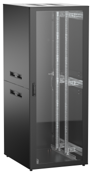 ITK UNITBOX N Шкаф сетевой 19" напольный 42U 800х1000мм стеклянная передняя дверь задняя металлическая черный