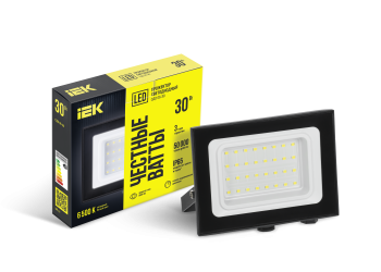Прожектор СДО 06-30 светодиодный черный IP65 6500 K IEK