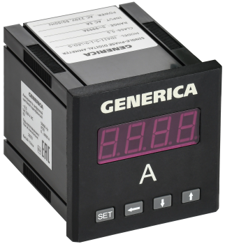 Амперметр цифровой щитовой однофазный 72х72мм LED GENERICA
