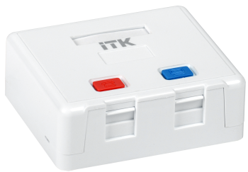 ITK Корпус настенной розетки для установки двух модулей Keystone Jack белый