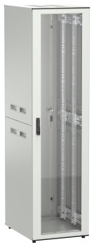 ITK UNITBOX N Шкаф сетевой 19" напольный 47U 600х800мм стеклянная передняя дверь задняя металлическая серый